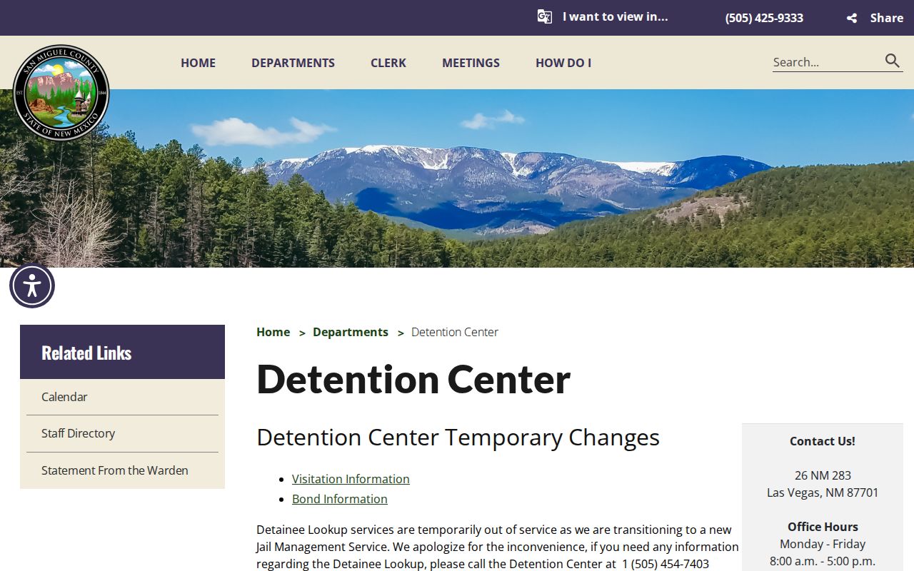 San Miguel detention transition notice for Mora County 24-hour release checks