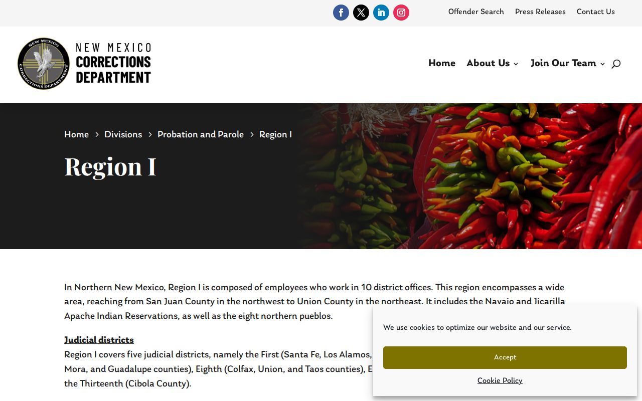 Mora County post-release supervision Region I office listing